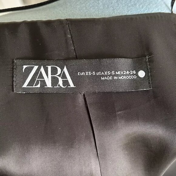 Zara Premium Collection Sky Blue Oversize Wool Blend Coat XS-M - Picture 6 of 8